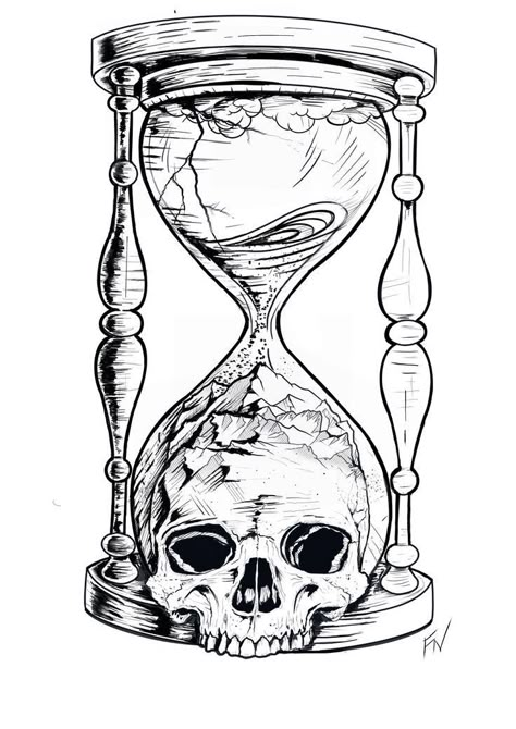 Hourglass Skull, Hourglass Tattoo Ideas, Memento Mori Tattoo Ideas, Fl Tattoo, Hour Glass Tattoo Design, Cute Monsters Drawings, Monster Tattoo, Mexican Art Tattoos, Hourglass Tattoo