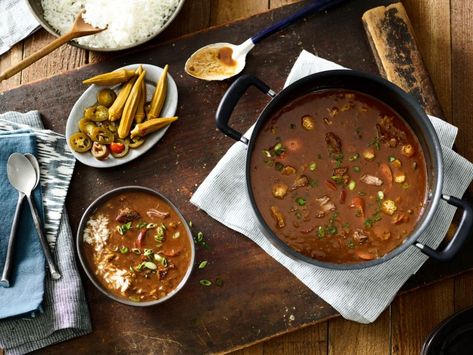 Try this stew with all the flavors of New Orleans. Beef Shank Cross-Cut and Smoked Beef Sausage are the stars of our take on this classic dish. Beef Gumbo Recipe, Cajun Beef, Beef Stew Recipes, Delicious Meatloaf, Classic Beef Stew, Cut Recipe, Pickled Okra, Beef Shank, Beef Pot Roast