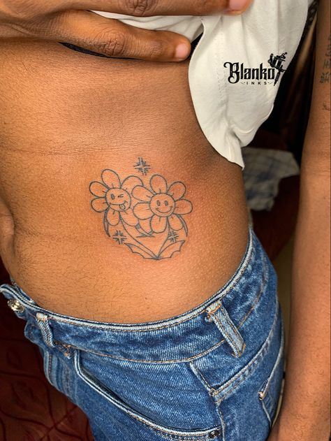 Flower With Smiley Face Tattoo, Smiley Flower Tattoo, Smiley Face Tattoo, Plant Tattoo, Leg Sleeve, Tattoo Cover-up, Sunflower Tattoo, Leg Sleeves, Face Tattoo