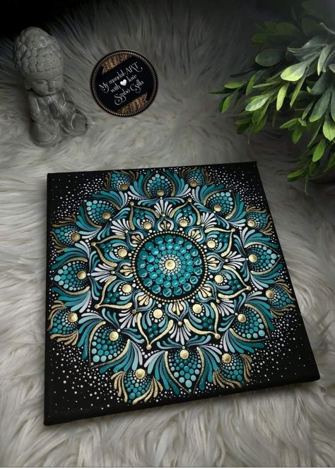 Mirror Canvas Art, Painted Mirror Art, Canvas Art Painting Abstract, Abstract Art Projects, Mandala Canvas, Mandala Art Therapy, Diy Abstract Canvas Art, Mandala Art Lesson, Mandala Artwork