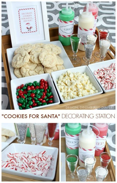 https://tarynwhiteaker.com/christmas-cookie-decorating-station/ Cookie Decorating Station, Christmas Cookie Party, Christmas Cookie Decorating, Cookie Decorating Party, Cookies For Santa, Kids Christmas Party, Decorating Party, Cookie Party, Christmas Cookies Decorated