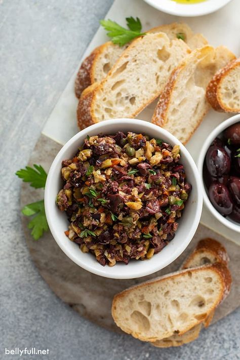 Mixed Olive Tapenade Recipe - Belly Full Olive Tepanade Recipe, Olive Tepanade, 5 Minute Recipes, Olive Tapenade Recipe, Tapenade Recipe, Quick Bites, Jo Cooks, Marinated Olives, Olive Recipes