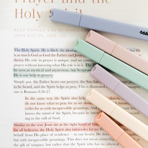 Bring a little extra color into your Bible study sessions with Muted Pastel Highlighters. With 6 soft pastel colors and dual tips—chisel and bullet—these highlighters make adding a touch of color to notes and text easy and enjoyable! Plus, thanks to their quick-dry, no-bleed technology, you can make sure your special words are clear and beautiful. Vision Board Categories, Aesthetic Supplies, Bible Accessories, Pastel Highlighters, Xmas List Ideas, Pt School, Psalm 23 6, Bible Study Aesthetic, Pastel Highlights