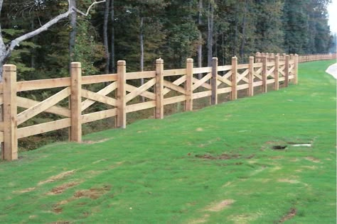 Crossbuck Fence, Farm Fence Gate, Wooden Fencing, Post And Rail Fence, Outdoor Eating Area, Wood Fence Design, Country Fences, Deer Fence, Wood Fences