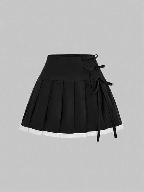 School Skirt Black, Pleated Black Mini Skirt, Back To School Skirt, Gray Mini Skirt, Clothes Skirts, Going Out Skirts, Black Skirts, School Skirt, Grey Mini Skirt