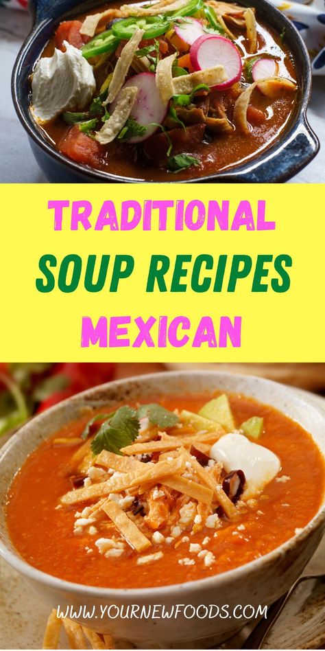 Mexican Soups – Learn how to make Mexican soup with these must-try Mexican soup recipes. Mexican soups are some of the most popular soups in the world. Mexican soup recipes are easy to make. And they are perfect as an appetizer or lunch meal. Here are some of the best recipes. Don’t forget to save and share. Mexican Sopita Recipes, Mexican Taco Soup Recipe, Soup Recipes Mexican, Popular Soups, Mexican Soups, Albondigas Soup Recipe, Chicken Enchilada Soup Recipes, Chicken And Sweetcorn Soup, Enchilada Soup Recipe