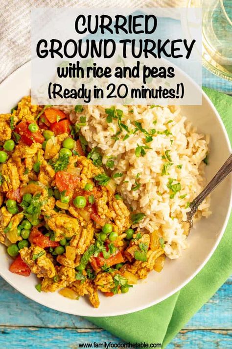 Ground Turkey And Lentils Recipes, Curry Ground Turkey, Ground Turkey With Rice, Turkey Recipes For Dinner, Rice Wallpaper, Ground Turkey Recipes For Dinner, Peas Rice, Ground Turkey Recipes Easy, Turkey Curry