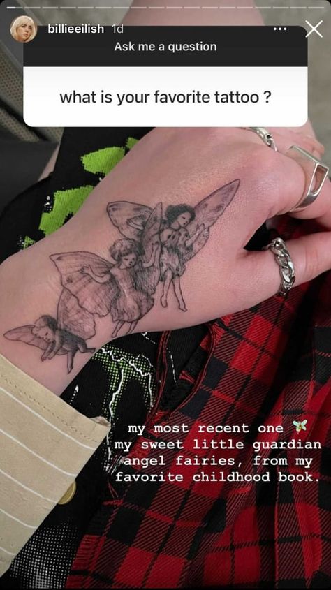 Eilish Tattoo, Billie Eilish Tattoo, Favorite Childhood Books, Magic Tattoo, Tattoos For Black Skin, Fairy Tattoo, Childhood Books, Custom Tattoo, S Tattoo