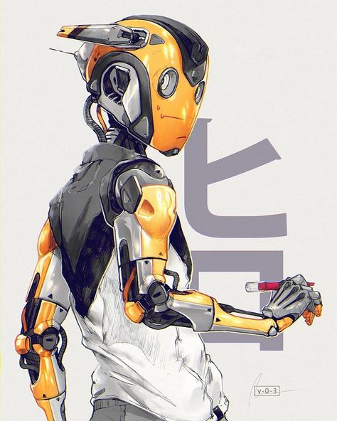 Robot Design Sketch, Sci Fi Character Design, Arte Robot, Arte Cyberpunk, Cyberpunk Character, Robot Design, Robot Art, Robots Concept, Robot Concept Art