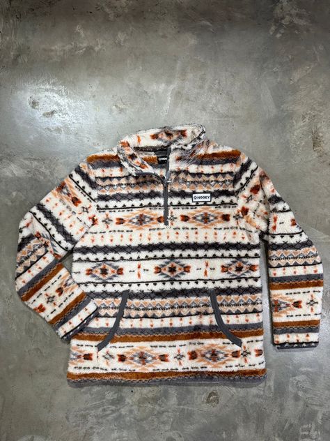 Wrap yourself in warmth and style with the Hooey Aztec All Over Fleece Pullover. This pullover features a striking Aztec pattern in a harmonious blend of Cream, Grey, and Tan, offering a perfect mix of rugged and refined. The fleece fabric ensures cozy comfort, making it ideal for chilly days or cool evenings. Designed for both casual outings and outdoor adventures, this pullover combines functionality with a bold, Southwestern-inspired aesthetic. Whether you're heading to a bonfire or relaxing Western Fleece Pullover, Aztec Fleece Jacket, Hooey Hoodies, Western Birthday Gifts, Southern Fits, Country Hoodies, Country Outfit Ideas, Western Shopping, Western Hoodies