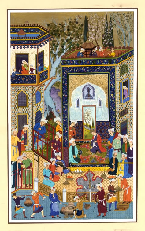 Arabic Illustration, History Of The World, Persian Art Painting, Persian Miniature, Iranian Art, Architecture Painting, Islamic Paintings, Ancient Egyptian Art, Eastern Art