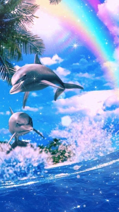 Dolphin Wallpaper, Dolphin Illustration, Ocean Creatures Art, Branches Of Art, Dolphin Images, Live Fish Wallpaper, Dolphin Photos, Dolphin Painting, Unicornios Wallpaper