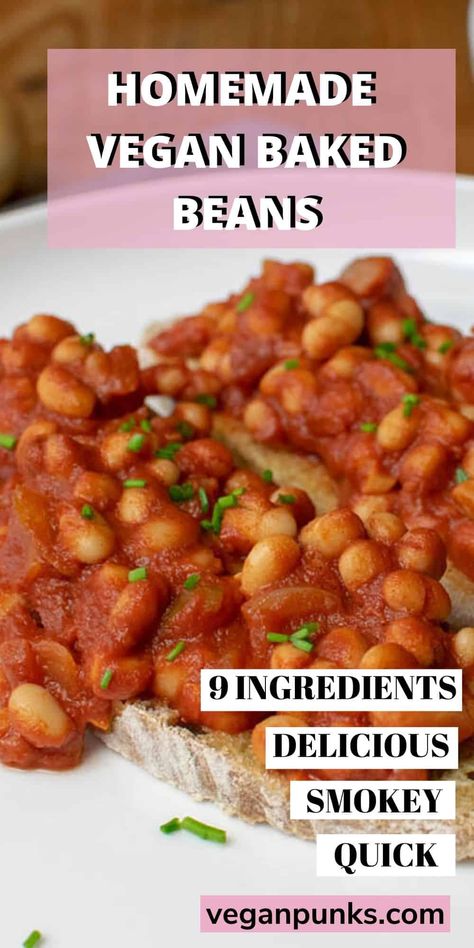 Beans Recipe Vegan, Vegan Baked Beans, Baked Beans Vegan, Quick Vegan Breakfast, Tofu Scramble Vegan, Quick Vegan Recipes, Easy Baked Beans, Homemade Baked Beans, Homemade Beans