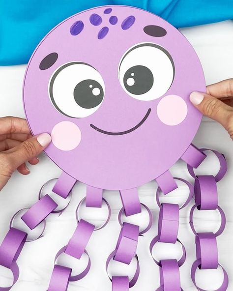 Dolphin Craft, Octopus Craft, Octopus Crafts, Crafted Gifts, Toddler Arts And Crafts, School Craft, Seni Dan Kraf, Preschool Arts And Crafts, Hand Crafts For Kids