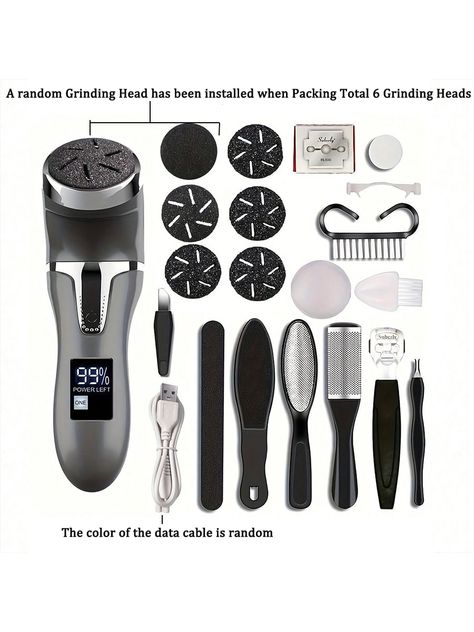 Electric Foot Callus Remover Kit - Electric Foot File, Rechargeable Foot Grinder, Electric Foot Heel Crack Filer Grey    ABS  Electric Callus Remover   Personal Care Appliance, size features are:Bust: ,Length: ,Sleeve Length: Cleaning Room, Electric Callus Remover, Foot Pedicure, Callus Remover, Callus Removal, Pedicure Tools, Clean Room, Maternity Bag, Colorful Leggings