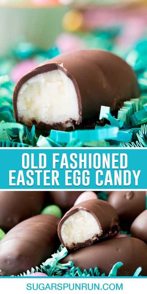 This Old Fashioned Easter Egg Candy is a generations-old family recipe. We make it every year for Easter and it never lasts long. Don’t be alarmed by the mashed potatoes that the recipe calls for, they are a critical ingredient that I was skeptical of at first, but you’ll never be able to even tell that they’re mixed in the filling! Easter Candy Recipes, Easter Food Appetizers, Potato Candy, Easter Egg Candy, Craft Easter, Candy Egg, Easter Sweets, Easter Desserts Recipes, Candy Recipe