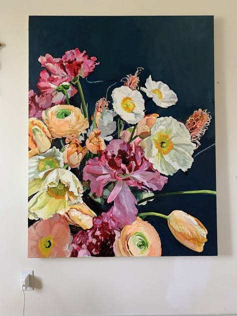 Ranunculus Painting Acrylic, Painting Florals Acrylic, Flower Painting Acrylic Canvases, Flower Painting Canvas Acrylic, Floral Art Paintings Acrylics, Tulips Painting Acrylic, Poppy Painting Acrylic, Acrylic Floral Paintings On Canvas, Acrylic Painting Ideas Flowers