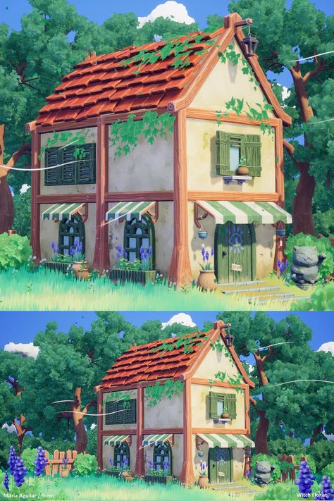 Join us for #magic and #MidweekMotivation in Yrem / Maria Aguilar’s, “Stylized Witch House” #SpeedTree #3D #CG #Render #GameArt #ConceptArt #Design #Stylized #Fantasy #Witchy #Magik #Halloween #RealTime #Ghibli #Environment #Landscape #Inspo #Inspiration #Motivation #Spooky #Cute 3d Cartoon Environment, Stylized Fantasy Environment, Stylized House Concept Art, Ghibli Environment Art, Cute 3d Environment, 3d Stylized Environment, Stylized Witch, Ghibli Environment, Studio Ghibli House