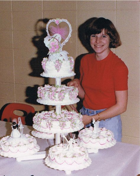 First Wedding Cake '77 1980s Wedding Cake, 1970s Wedding Cake, 80s Wedding Cake, 90s Wedding Cake, Too Much Labour, 70s Wedding Cake, All Chocolate Cake, Royal Icing Roses, Icing Roses