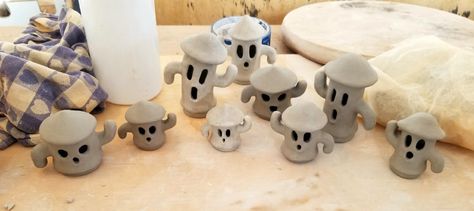 Small clay gyroids inspired by the charming game, Animal Crossing Small Animal Crossing Ideas, Acnh Clay Art, Animal Crossing Ceramics, Small Clay Trinkets, Animal Crossing Clay Ideas, Animal Crossing Pottery, Practical Clay Projects, Clay Animal Crossing, Small Clay Sculptures