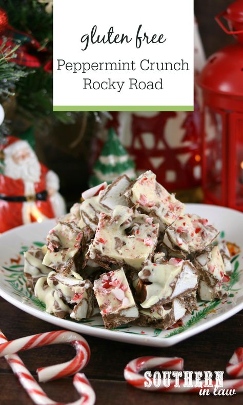 Gluten Free Christmas Candy, Christmas Gluten Free, Cookie Swap Recipes, Peppermint Crunch, Mint Slice, Rocky Road Recipe, Gluten Free Gifts, Gluten Free Candy, Chocolate Slice