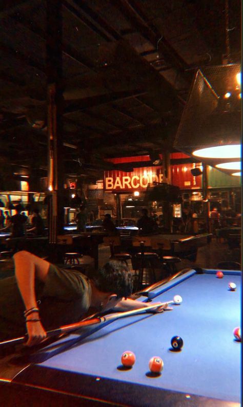 Guys At Bar Aesthetic, Pool Table Aesthetic Couple, Hometown Bar Aesthetic, Pub Pool Table, Playing Billiards Aesthetic, Pool Table Photography, Pool Hall Aesthetic, Isaac Core Aesthetic, Pool Bar Aesthetic