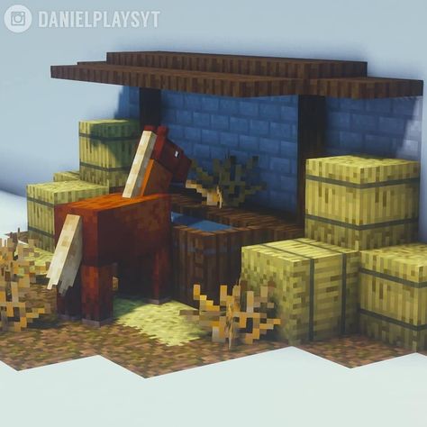 @yourminecraftinspiration: "A cute small stables from @danielplaysyt check them out!…" Minecraft Barn, Minecraft Horse, Construction Minecraft, Case Minecraft, Rumah Minecraft Sederhana, Minecraft Interior Design, Bangunan Minecraft, Minecraft Farm, Minecraft Cottage