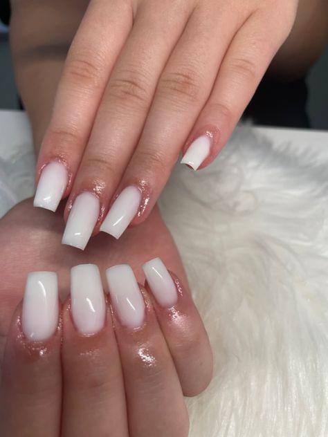 Off White Cream Nails, Summer Milky White Nails, Dip Nails Milky White, Milky White Short Nails Acrylic, Short Square Acrylic Nails Milky White, Nutty White Nails, Milky White Biab Nails, White Foggy Nails, How To Make Milky White Gel Polish