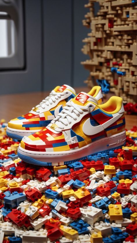 Lego Shoes Diy, Lego Shoes, Nike Air Max 1 Lego, Lego Adidas Shoes, Nike Air Force Basketball, Pop Art Air Force 1, Lego Figurine, Jordan Fits, Best Lego Sets