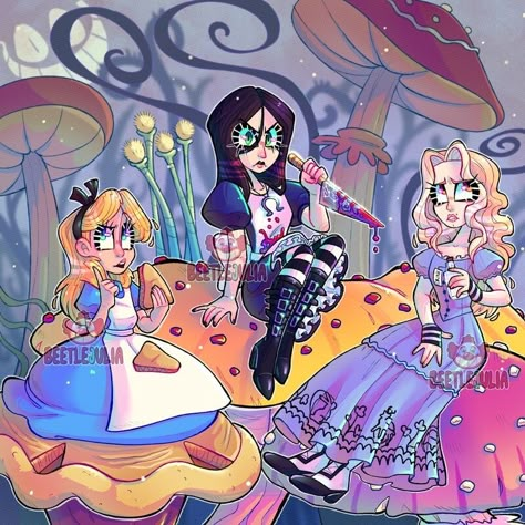 Alice In Wonderland Fanart, American Mcgee’s Alice, Movies Animated, Alice In Wonderland Artwork, Dark Alice In Wonderland, Madness Returns, Wonderland Artwork, Alice In Wonderland Aesthetic, Tim Burton Movies