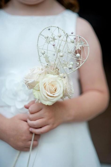 flower wands Church Wedding Flowers, Flower Girl Wand, Wedding Wands, Flower Meanings, Wedding Flower Girl, Wedding Crafts, Bridesmaid Flowers, Bridal Flowers, Flower Bouquet Wedding