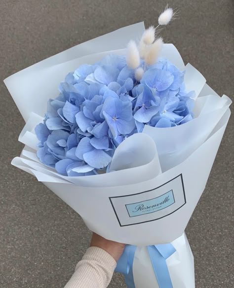 Blue Bouquet Aesthetic, Hydrangeas Bouquet, Bouquet Of Hydrangeas, Study Together, Blue Flowers Bouquet, Fashion Outfits Dresses, Luxury Flower Bouquets, Study With Me, Fancy Flowers