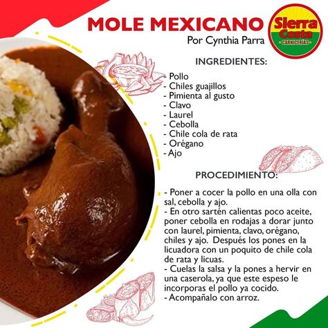 Mexican Pork Recipes, Mexican Mole, Mole Recipe, Mexico Food, Mexican Dinner, Hispanic Food, Mexican Food Recipes Easy, Healthy Lifestyle Food, Mexican Food Recipes Authentic