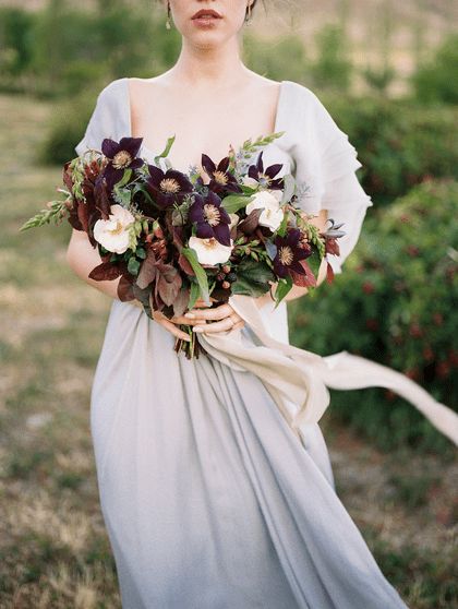 Blackberry Farm, Blackberry Farms, Romantic Outdoor Wedding, Clematis Flower, Romantic Wedding Inspiration, Wedding Sparrow, Fall Wedding Bouquets, Purple Wedding, Fine Art Wedding