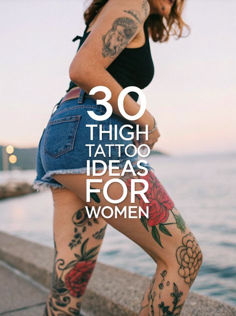 These thigh tattoos for women are stunning works of art. Explore various designs and placements perfect for women wanting ink in this area. Discover inspiration for your next piece! Thigh Tattoos For Women, Thigh Tattoos Women, Thigh Tattoos, Tattoos Women, Thigh Tattoo, Empowering Quotes, Large Canvas, Geometric Patterns, Floral Designs