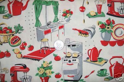 50s Diner Kitchen, Kitchen Cream, Diner Kitchen, 50s Diner, Fun Fabrics, Kitschy Kitchen, Michael Miller Fabric, Retro Fabric, Light Switch Plate Cover