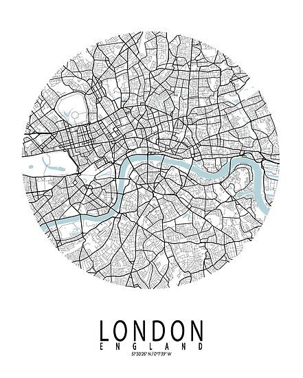 Travel To Uk, Blue Cityscape, London City Map, Map Of England, Circle Poster, Circle Map, England Map, Architecture Life, London Map