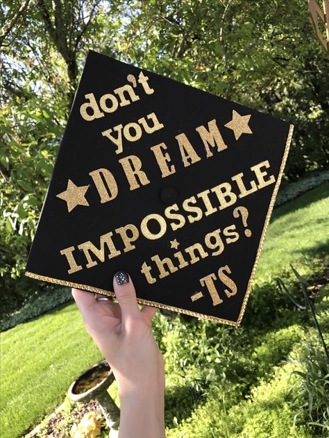 Vinyl Record Graduation Cap, Swiftie Graduation Cap, Grad Cap Ideas Musical Theatre, Long Live Taylor Swift Graduation Cap, Graduation Cap Designs Taylor Swift, Taylor Swift Lyrics Grad Cap, Music Inspired Graduation Caps, Taylor Swift Graduation Cap, Taylor Swift Grad Cap