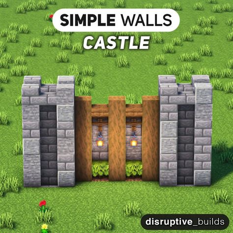 Minecraft Castle Walls, Minecraft Kale, Minecraft Wall Designs, Minecraft Building Designs, Minecraft Building Blueprints, Minecraft Wall, Minecraft House Plans, Bangunan Minecraft, Minecraft Farm