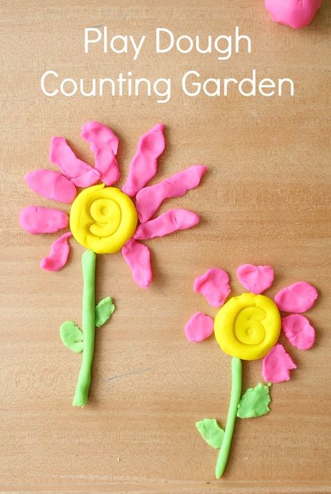 Garden Activity, Play Dough Invitation, Counting Activity, Playdough Activities, Garden Activities, Spring Preschool, Invitation To Play, Math Activity, Preschool At Home