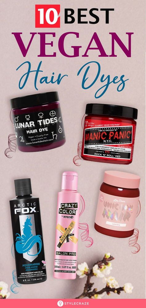 10 Best Vegan Hair Dyes: f you are trying to be more responsible towards the environment without missing out on the fun of adding a splash of color to your hair, check out our list of the 10 best vegan hair dyes. #Beauty #BeautyHacks #BeautyTips #HairDye Healthy Hair Dye Products, Hair Dye Products, Hair Dye Brands, Vegan Hair Dye, Good Dye Young, Box Dye, Beauty Hacks Skincare, Covering Gray Hair, Dyed Blonde Hair