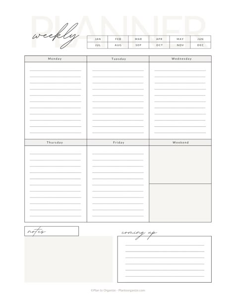 Free Weekly Planner Printable. weekly planner template. weekly calendar printable. weekly planner printable. Home Binder Printables, Work Checklist, Emotions Journal, Printables Organizational, Good Notes Planner, Good Notes Templates, Budget Binder Printables, Organizational Printables, Weekly Hourly Planner