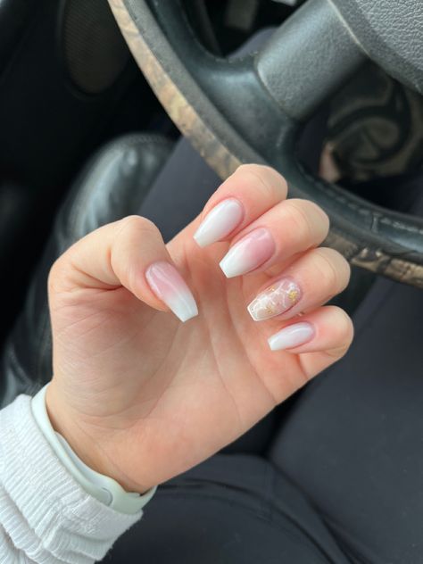 French, Ombre Marble nails with gold. Absolutely love 🤍🤍🤍 Marble Nails With Gold, Nails With Gold, White Coffin Nails, French Ombre, Marble Nails, Gold Nails, Coffin Nails, Marble, Nails