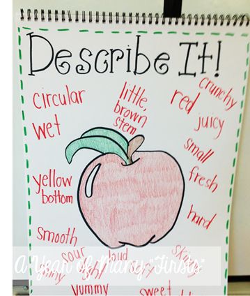 describe apple slice using adjectives. Would be a great activity with EET. Bring in apples to taste with lesson. Apple Tasting Anchor Chart, Apples Second Grade, Apple Day First Grade, Adjectives Activity, Adjective Activities, Apple Lesson Plans, Apple Week, Bubble Map, Preschool Apple Theme