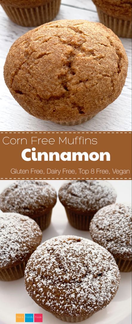 Allergy Free Recipes Desserts, Corn Free Diet, Corn Allergy, Corn Free Recipes, Allergen Free Recipes, Muffin Cupcake, Cinnamon Muffins, Sugar Free Vegan, Allergy Free Recipes