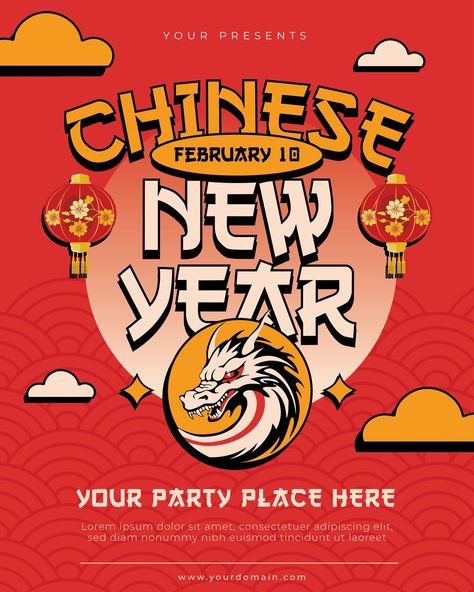 Chinese New Year Poster Template Graphic Overview Celebrate the vibrant festivities of the Lunar New Year with our Chinese New Year Poster Template. This expertly crafted design is perfect for creating stunning visual displays that capture the essence of the celebration. Whether you’re promoting an event, a sale, or simply spreading festive cheer, this template is designed to make your message stand out. With its easy-to-use features and high-quality design, you can personalize it to fit you... Chinese New Year Pubmat, Chinese New Year Design Illustration, Lunar New Year Poster, Lunar New Year Illustration, New Year Poster, Chinese New Year Poster, Year Poster, Graphic Design School, Chinese New Year Design