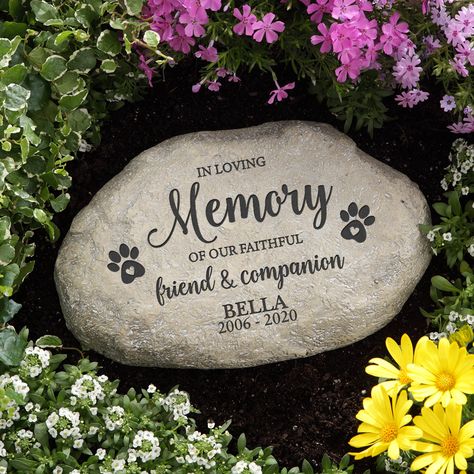 Pet Headstones, Personalized Garden Stones, Pet Stones, Dog Memorial Stone, Pet Memorial Plaque, Pet Memorial Garden, Memorial Garden Stones, Personalization Mall, Pet Grave Markers