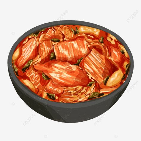 Kimchi Drawing, Kimchi Illustration, Rice Png, Korean Food Kimchi, Pls Donate, August Holidays, Fermented Kimchi, Watercolor Food Illustration, Korean Kimchi