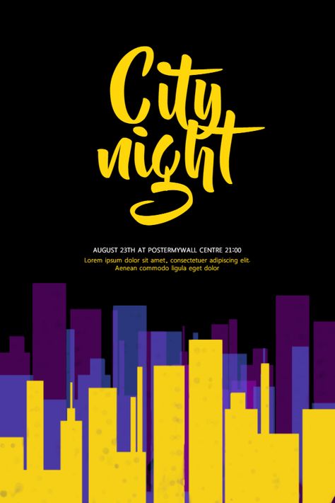 night event poster template. Sbo Posters, School Event Poster, Prom Invitations, Nightclub Poster, Homecoming 2023, Invitation Design Inspiration, Robot Logo, Event Poster Template, Make A Flyer