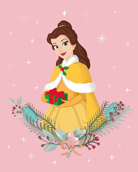 It truly is the fairest season of them all! ❄️ Head to our stories for a new Princess Winter wallpaper! | Instagram Belle Drawing, Disney Merry Christmas, Belle And Beast, Merry Christmas Wallpaper, New Disney Princesses, Princess Wallpaper, Belle Disney, Disney Music, Disney Princess Wallpaper